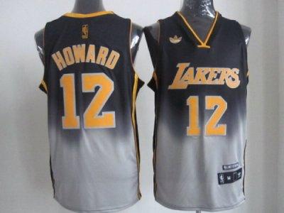 NBA Los Aangeles Lakers #12 Dwight Howard Black-Grey Jerseys