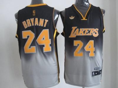 nba los angeles lakers #24 kobe bryant grey-black jerseys