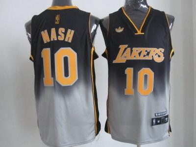 los angeles lakers #10 nash grey-black jerseys