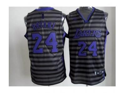 nba los angeles lakers #24 kobe bryant grey(black strip)