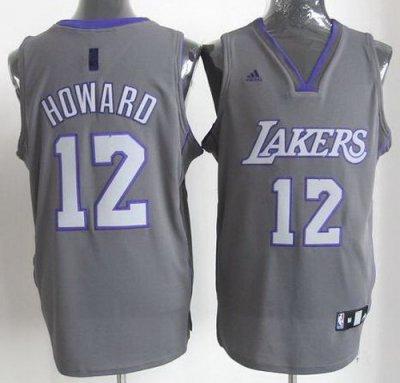 Los Angeles Lakers 12# Dwight Howard Grey Revolution 30 Swingman NBA Jerseys