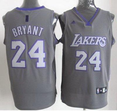 Los Angeles Lakers 24 Kobe Bryant Grey Revolution 30 Swingman NBA Jerseys