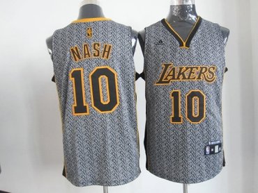 nba los angeles lakers #10 nash grey(static fashion swingman)