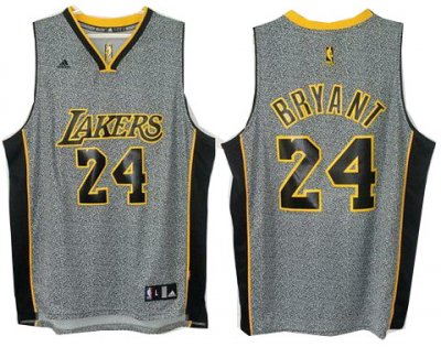 Los Angeles Lakers 24 Kobe Bryant Grey Static Fashion Swingman NBA Jersey