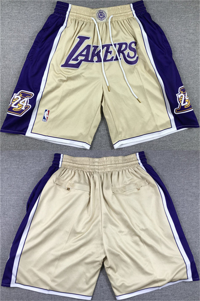 Men's Los Angeles Lakers Gold Purple Shorts (Run Small)