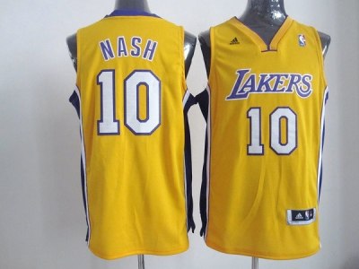 NBA Los Angeles Lakers #10 Nash Yellow(revolution 30 Swingman)