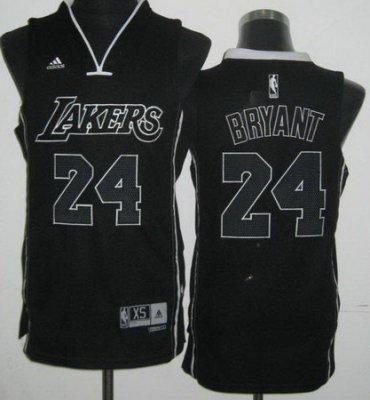 Revolution 30 Los Angeles Lakers 24 Kobe Bryant Black and White Fashion Swingman Jersey