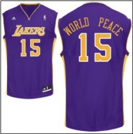 Los Angeles Lakers 15 World peace purple JERSEYS