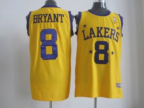 Los Angeles Lakers 8 Kobe Bryant YELLOW JERSEYS