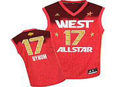 Los Angeles Lakers 17 Andrew Bynum All-Star 2012 Western red jerseys