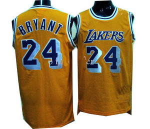 Los Angeles Lakers 24 Kobe Bryant Walter Brown HWC Swingman Yellow Jersey