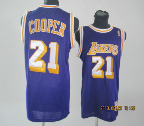 Los Angeles Lakers 21 Michael Cooper purple Jersey