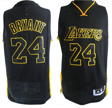 Los Angeles Lakers #24 Kobe Bryant Black Fashion Stitched Swingman Jersey