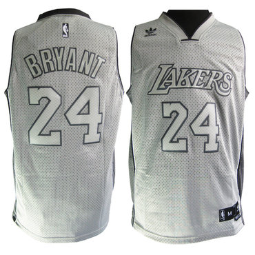 Los Angeles Lakers #24 Kobe Bryant Grey Fashion Stitched Swingman Jersey