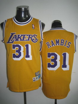 os Angeles Lakers 31 Rambis Yellow Swingman Jerseys