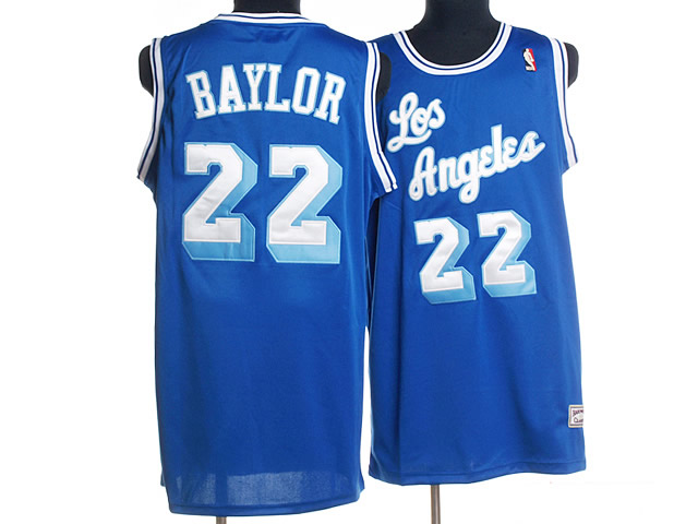 nba los angeles lakers #22 baylor m&n blue