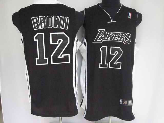 NBA Jerseys L.A. Lakers 12# BROWN Black