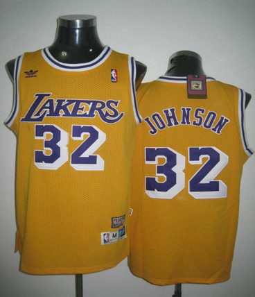 NBA JERSEYS Los Angeles Lakers #32 Johnson yellow swingman jersey