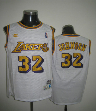 NBA JERSEYS Los Angeles Lakers #32 Johnson white swingman