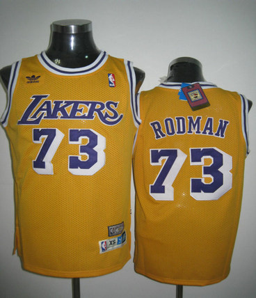 NBA JERSEYS Los Angeles Lakers Rodman #73 Yellow