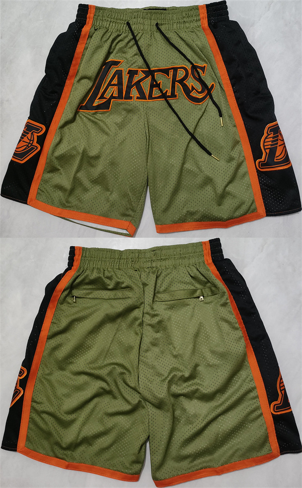 Men's Los Angeles Lakers Green Black Shorts (Run Small)