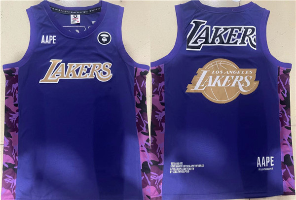 Men's Los Angeles Lakers 2022 Purple Big Team Logo Swingman Jersey