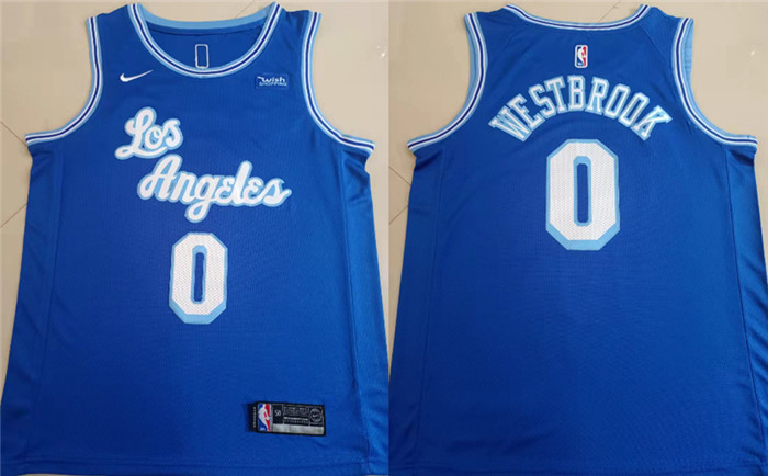 Lakers 0 Russell Westbrook Blue Nike Swingman Jersey