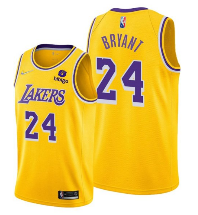 Men's Los Angeles Lakers #24 Kobe Bryant Bibigo Yellow Stitched Basketball Jersey