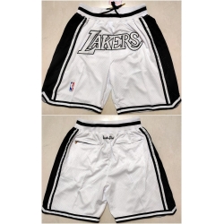 Men Los Angeles Lakers White Shorts Run Small