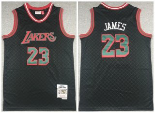 Men's Black Los Angeles Lakers #23 LeBron James 2018-19 Mitchell & Ness Hardwood Classics Stitched Jersey