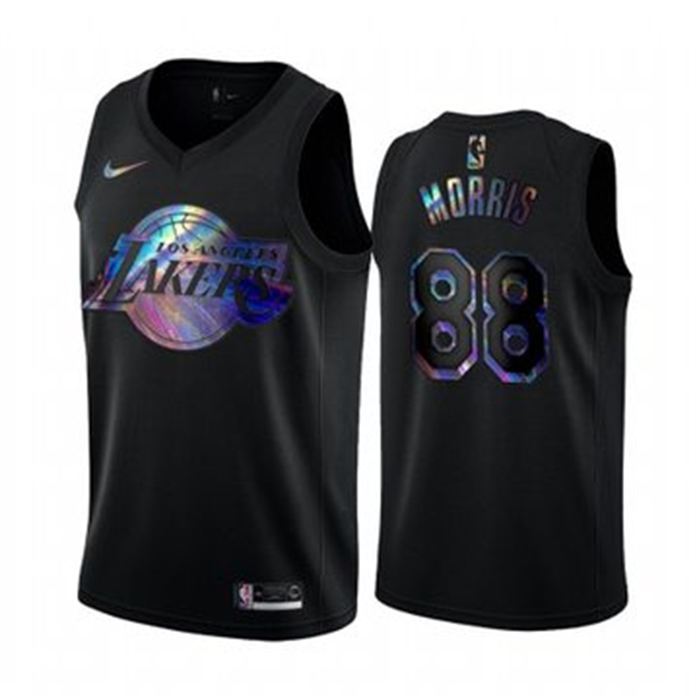 Nike Lakers #88 Markieff Morris Men's Iridescent Holographic Collection NBA Jersey - Black