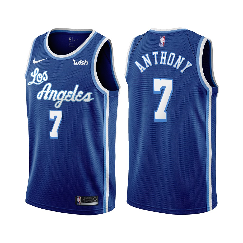 Los Angeles Lakers #7 Carmelo Anthony Blue 2019-20 Classic Edition Stitched NBA Jersey