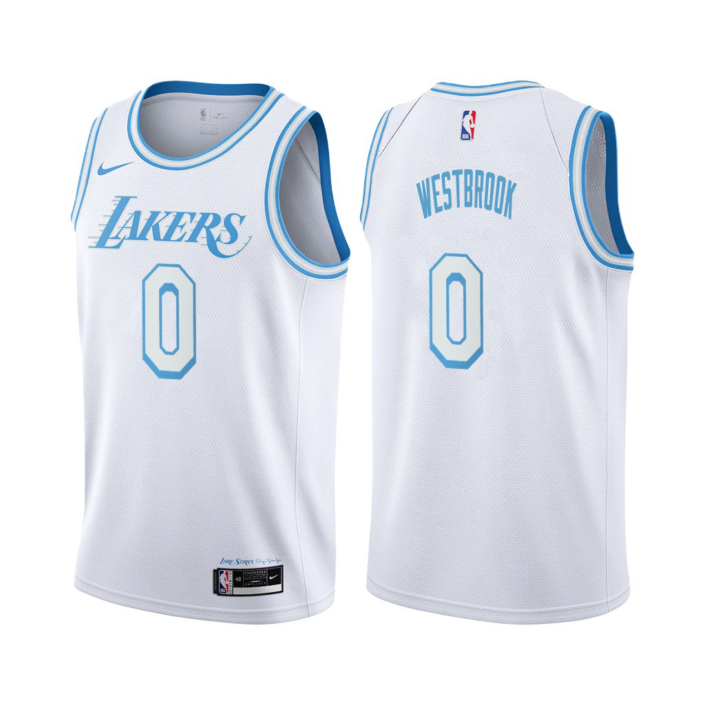 Nike Lakers #0 Russell Westbrook White NBA Swingman 2020-21 City Edition Jersey