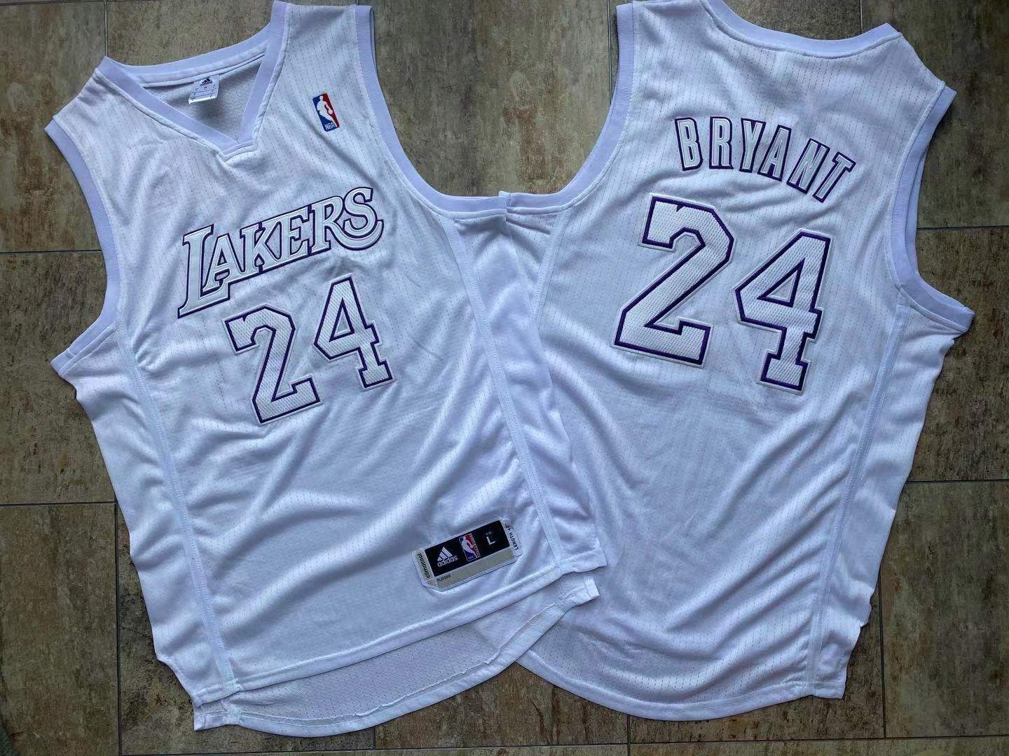 Lakers 24 Kobe Bryant White Adidas Swingman Jersey