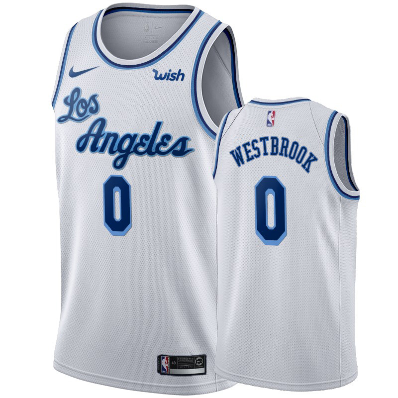 Nike Lakers #0 Russell Westbrook White 2019-20 Hardwood Classic Edition Stitched NBA Jersey