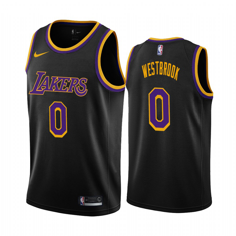 Los Angeles Lakers #0 Russell Westbrook Black NBA Swingman 2020-21 Earned Edition Jersey