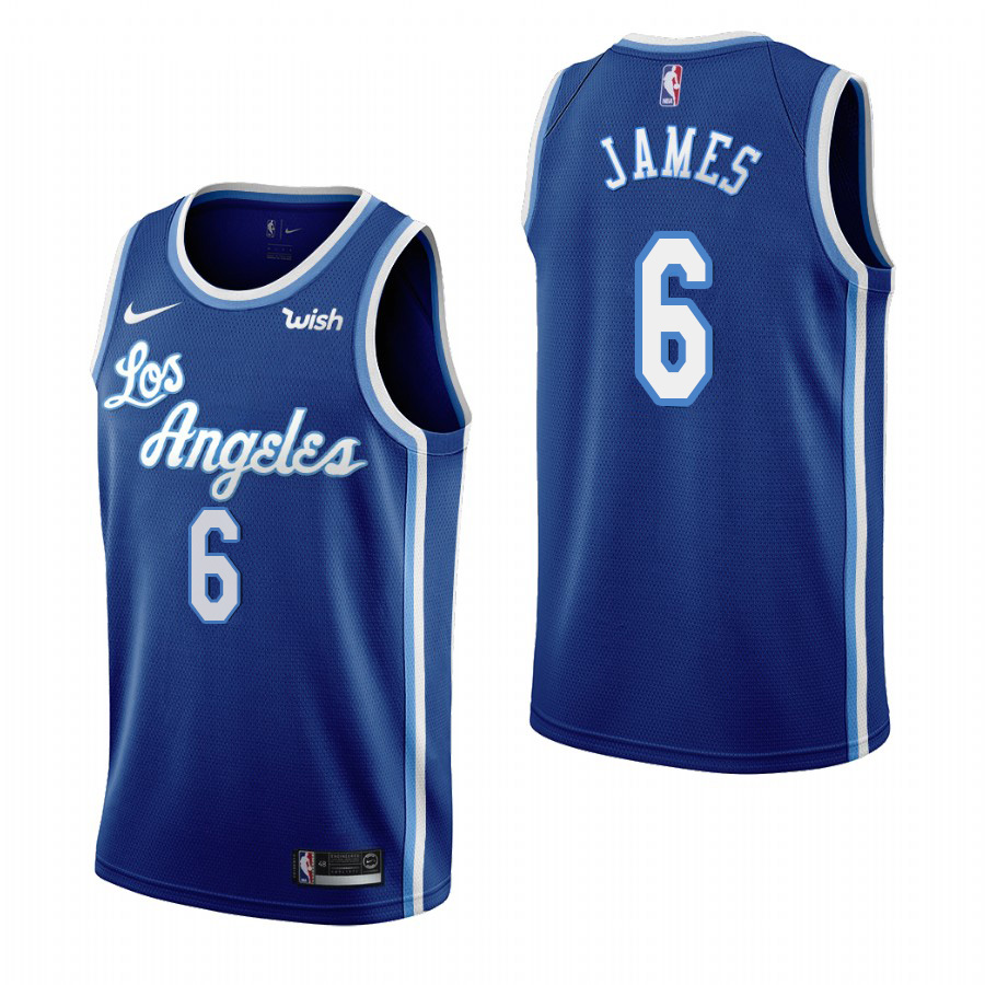 Nike Los Angeles Lakers #6 Lebron James Blue 2019-20 Classic Edition Stitched NBA Jersey