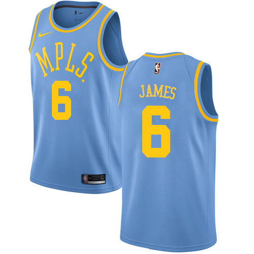 Nike Lakers #6 LeBron James Royal Blue NBA Swingman Hardwood Classics Jersey