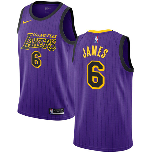 Nike Lakers #6 LeBron James Purple NBA Swingman City Edition 2018 19 Jersey