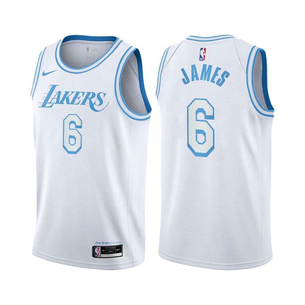 Nike Lakers #6 LeBron James White NBA Swingman 2020-21 City Edition Jersey