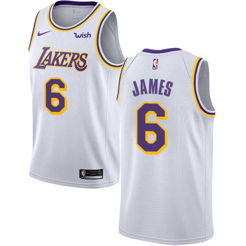 Nike Lakers #6 LeBron James White NBA Swingman Association Edition Jersey