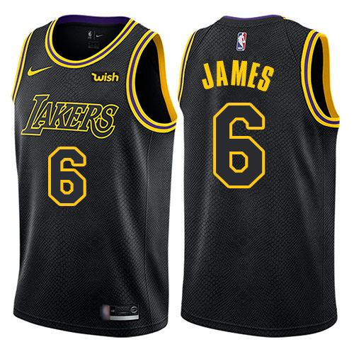 Nike Lakers #6 LeBron James Black NBA Swingman City Edition Jersey