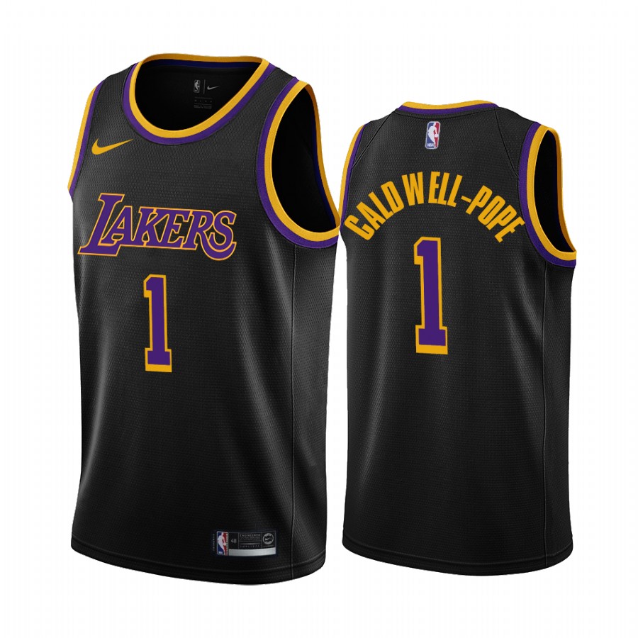 Los Angeles Lakers #1 Kentavious Caldwell-Pope Black NBA Swingman 2020-21 Earned Edition Jersey