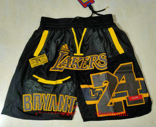 Men's Los Angeles Lakers #24 Kobe Bryant Black Golden Retired