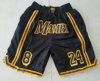 Men's Black Mamba #8 #24 Kobe Bryant Black Just Don Swingman