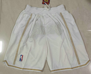 Men's Los Angeles Lakers White MVP Just Don Swingman Throwback Shorts