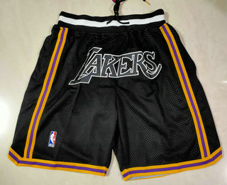 Men's Los Angeles Lakers Black MVP Just Don Swingman Throwback Shorts