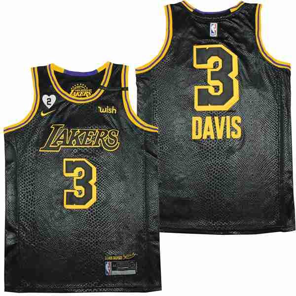 Men's Lakers #3 Anthony Davis 2020 Black Jersey