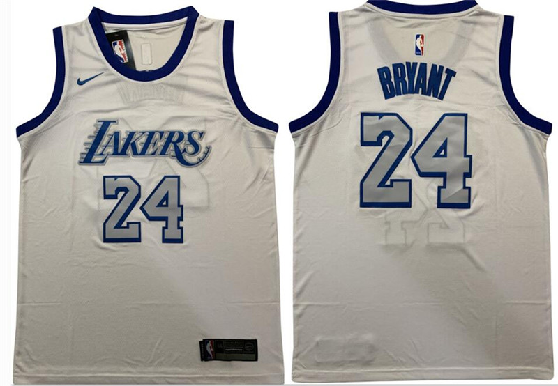 Lakers 24 Kobe Bryant White Nike Swingman Jersey