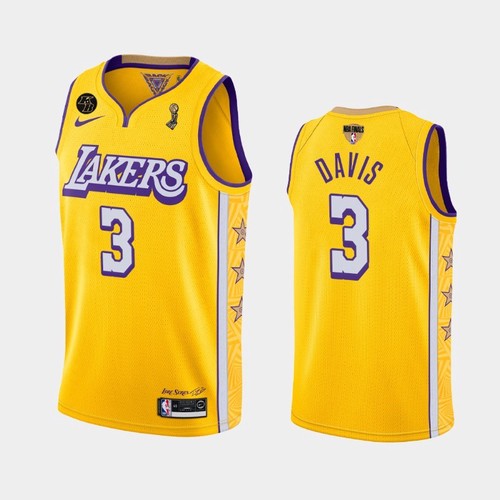 Men's Anthony Davis Lakers 2020 Finals Champions Gold Jersey Stitched